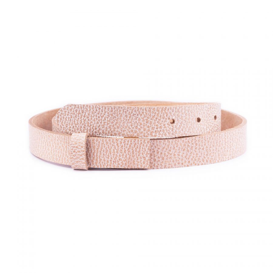 beige full grain leather replacement belt strap 1 BEIPEB25LDR