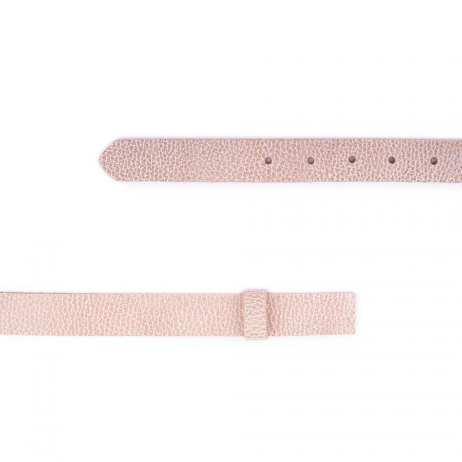 beige full grain leather replacement belt strap 2