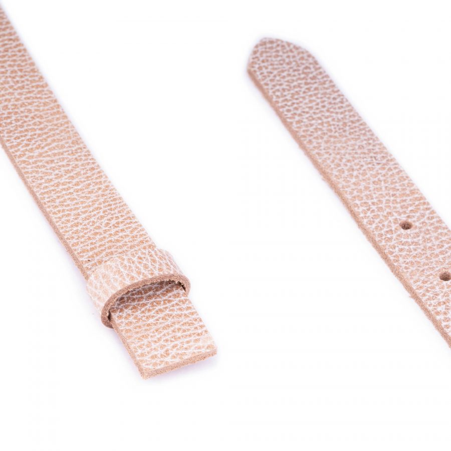 beige full grain leather replacement belt strap 3