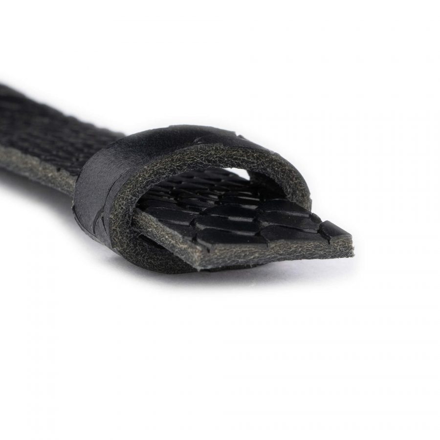 black snakeskin embossed belt strap replacement no buckle 3