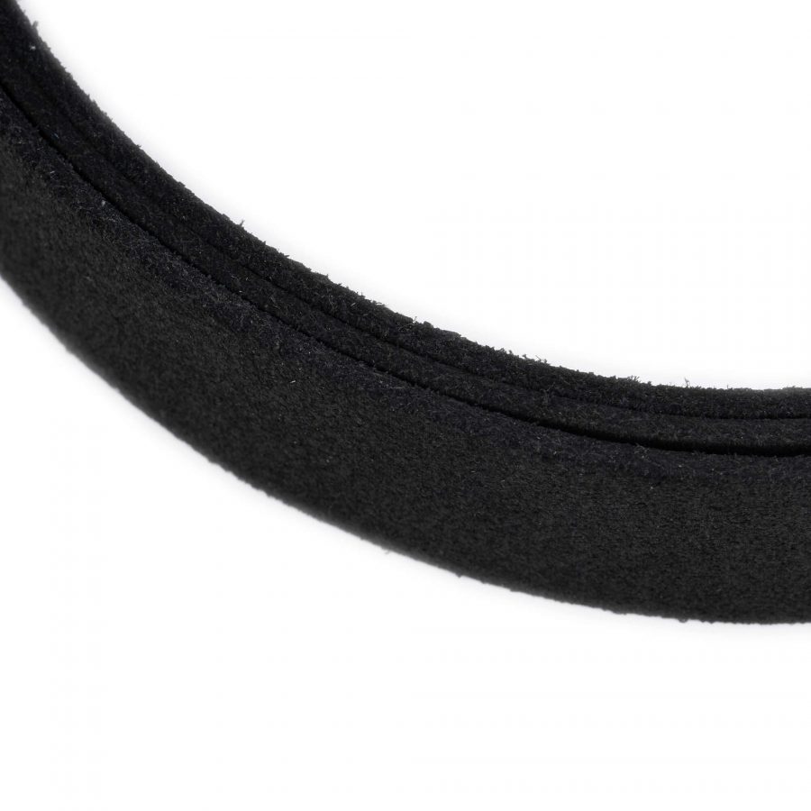 black suede belt with gold buckle 1 inch 6