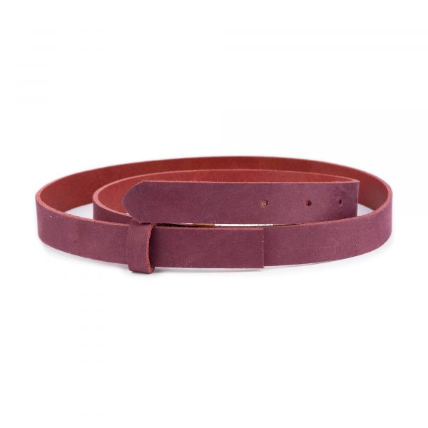 burgundy soft leather belt strap replacement 1 inch 1 BURSOF25LDR