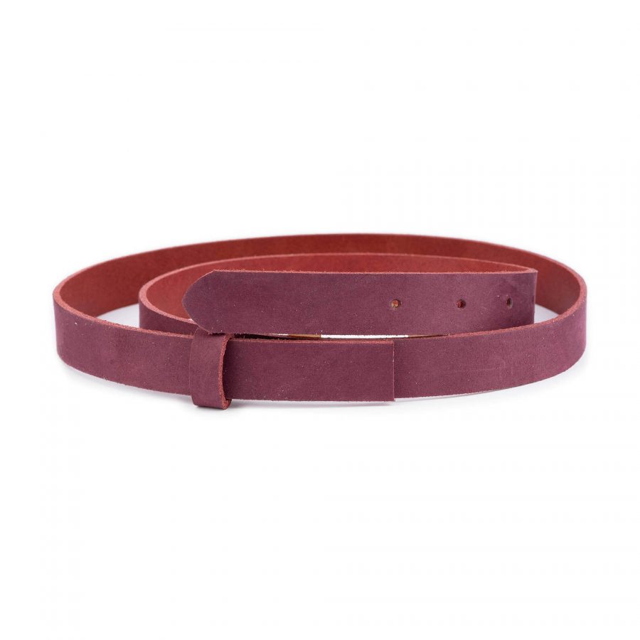 burgundy soft leather belt strap replacement 1 inch 1 BURSOF25LDR