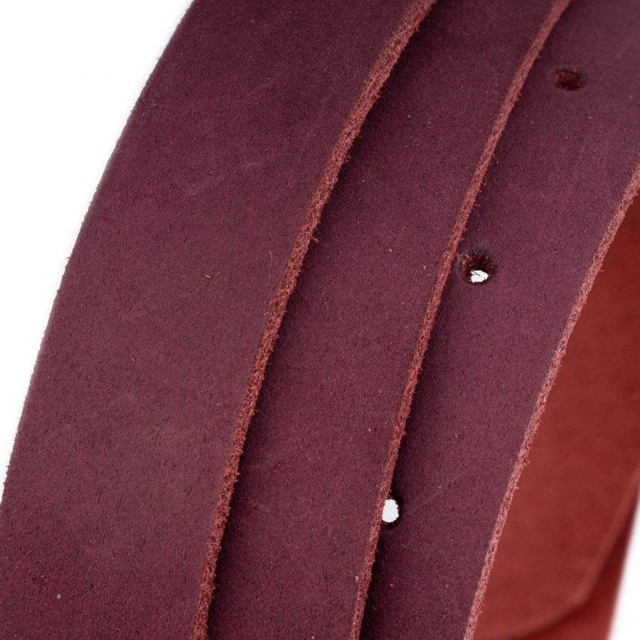 burgundy soft leather belt with gold italian buckle 5