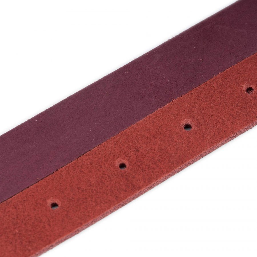 burgundy soft leather belt with silver square buckle 2