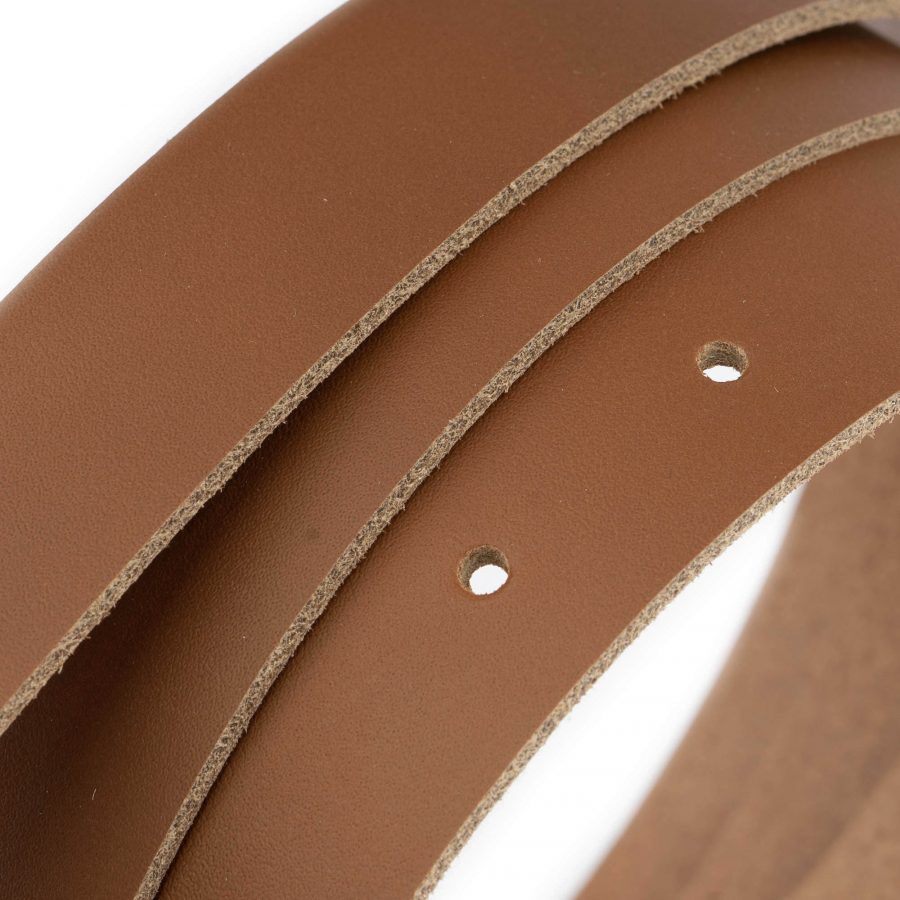 light tan leather belt with gold italian buckle 5