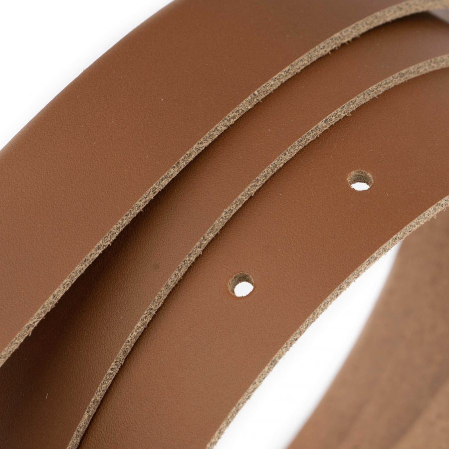light tan mens leather belt with nickel silver buckle 5
