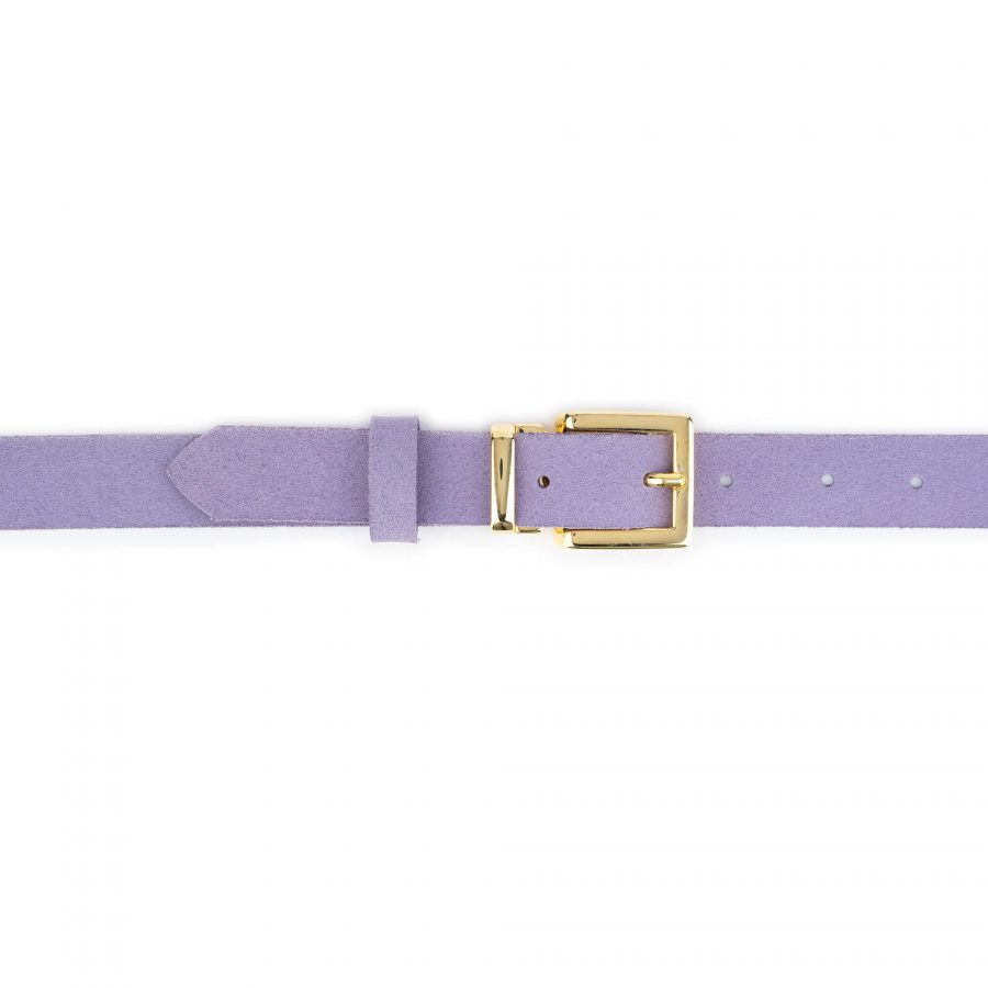 lilac suede belt with gold buckle buckle 2