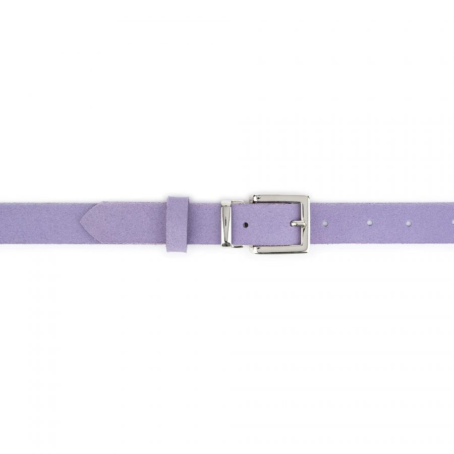 lilac suede belt with nickel silver buckle 2