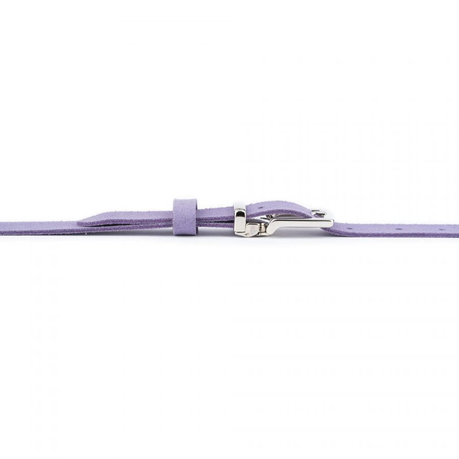 lilac suede belt with nickel silver buckle 3