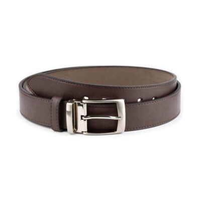 mens brown vegan belt for jeans 1 1 2 inch wide 1