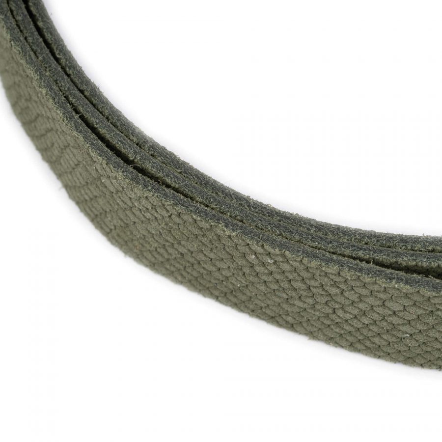 olive green snakeskin emboss belt with square buckle 7
