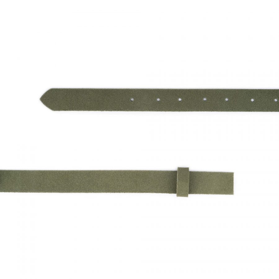 olive green suede belt strap replacement no buckle 2