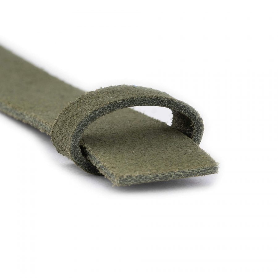 olive green suede belt strap replacement no buckle 3