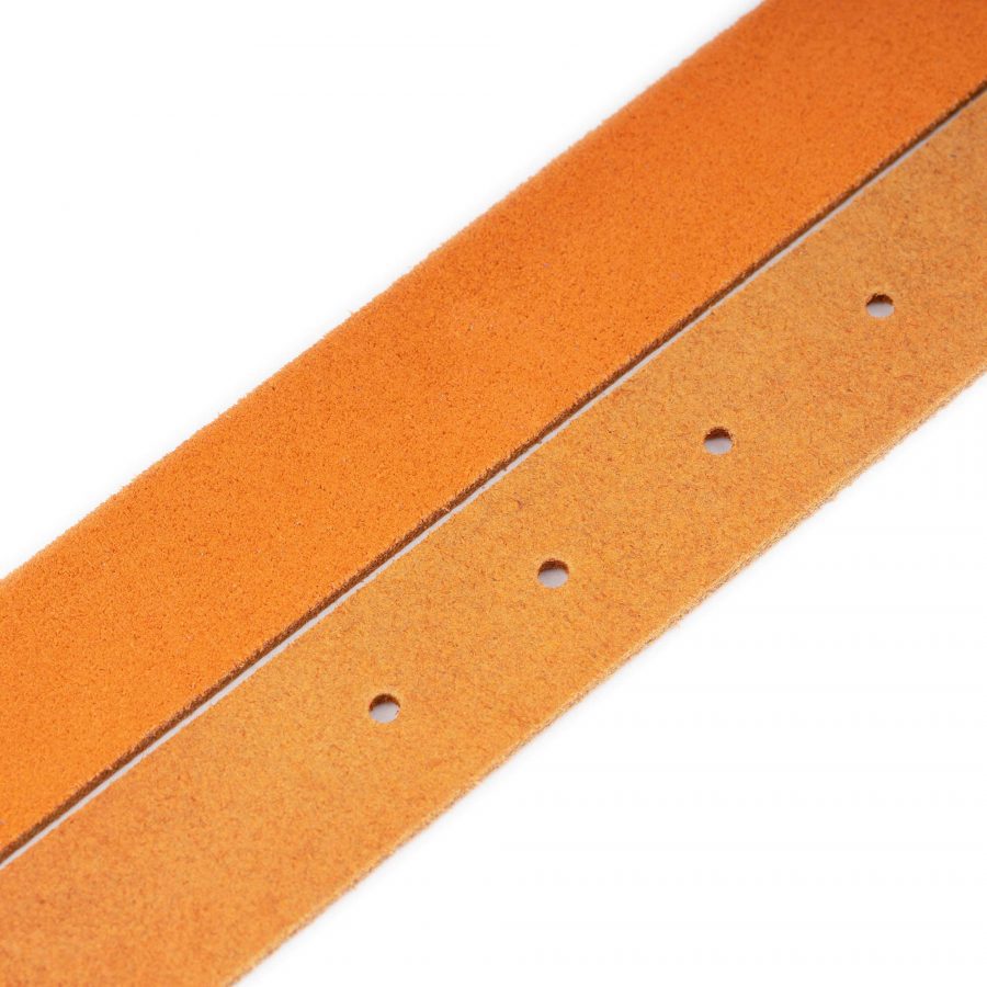 orange suede belt with silver buckle 4