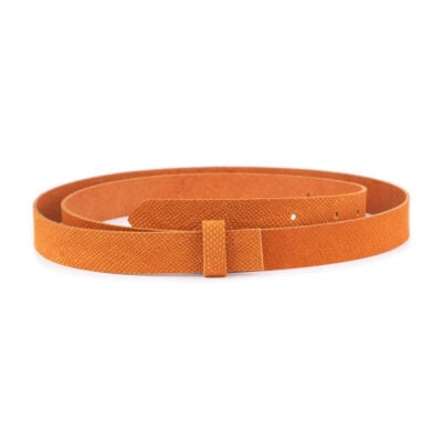 orange suede snake emboss belt strap without buckle 1 ORASNA25LDR