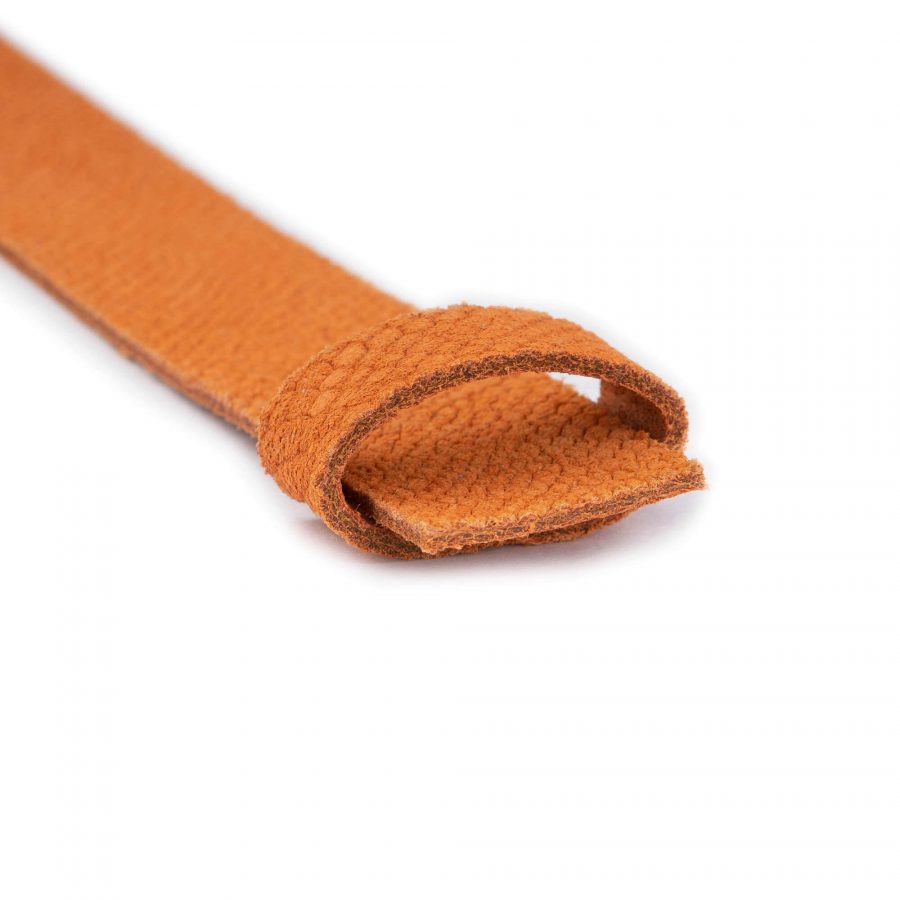 orange suede snake emboss belt strap without buckle 3