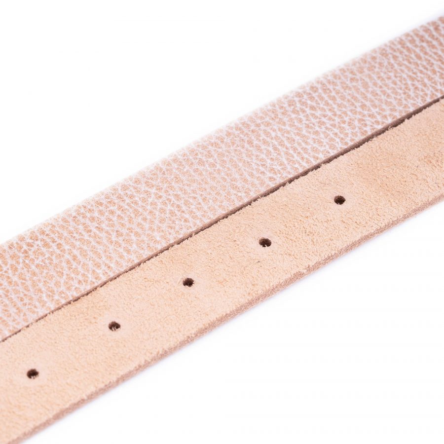 womens beige belt with gold buckle full grain leather 4