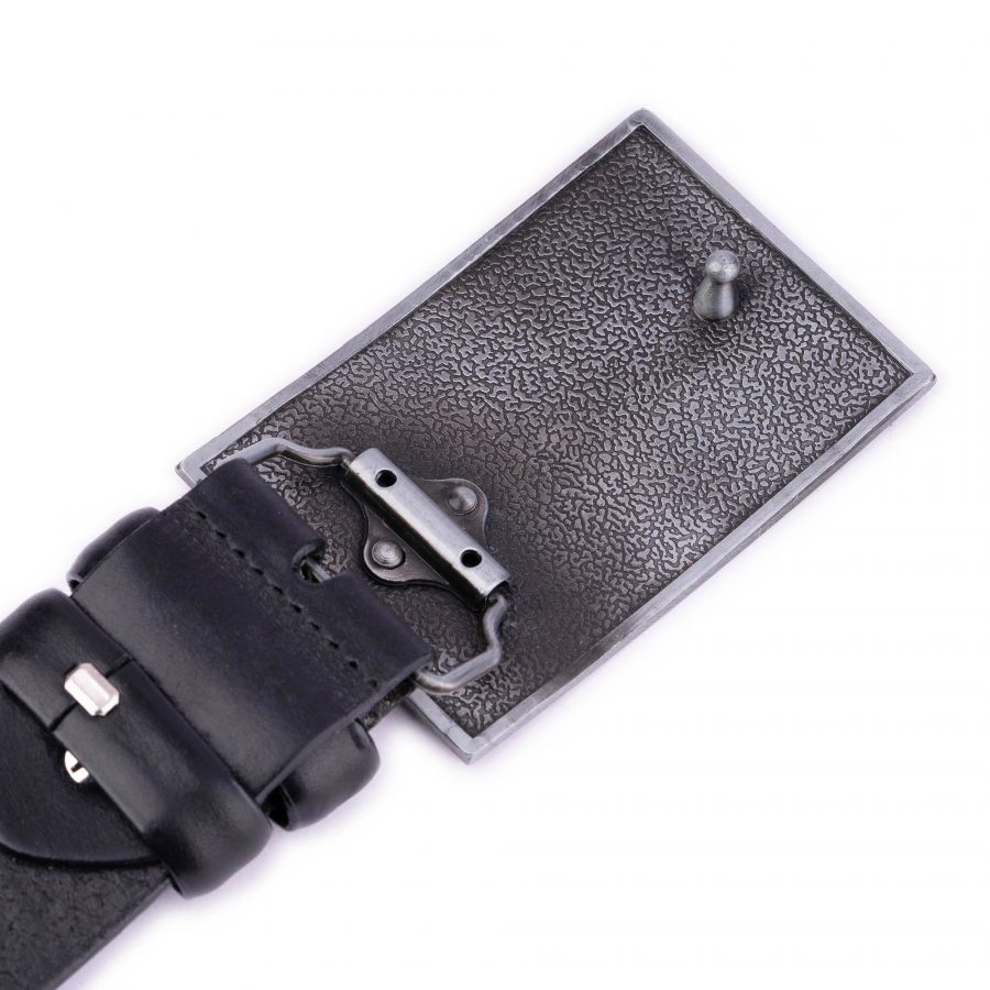 American Flag Leather Belt Thick Black Calfskin 5