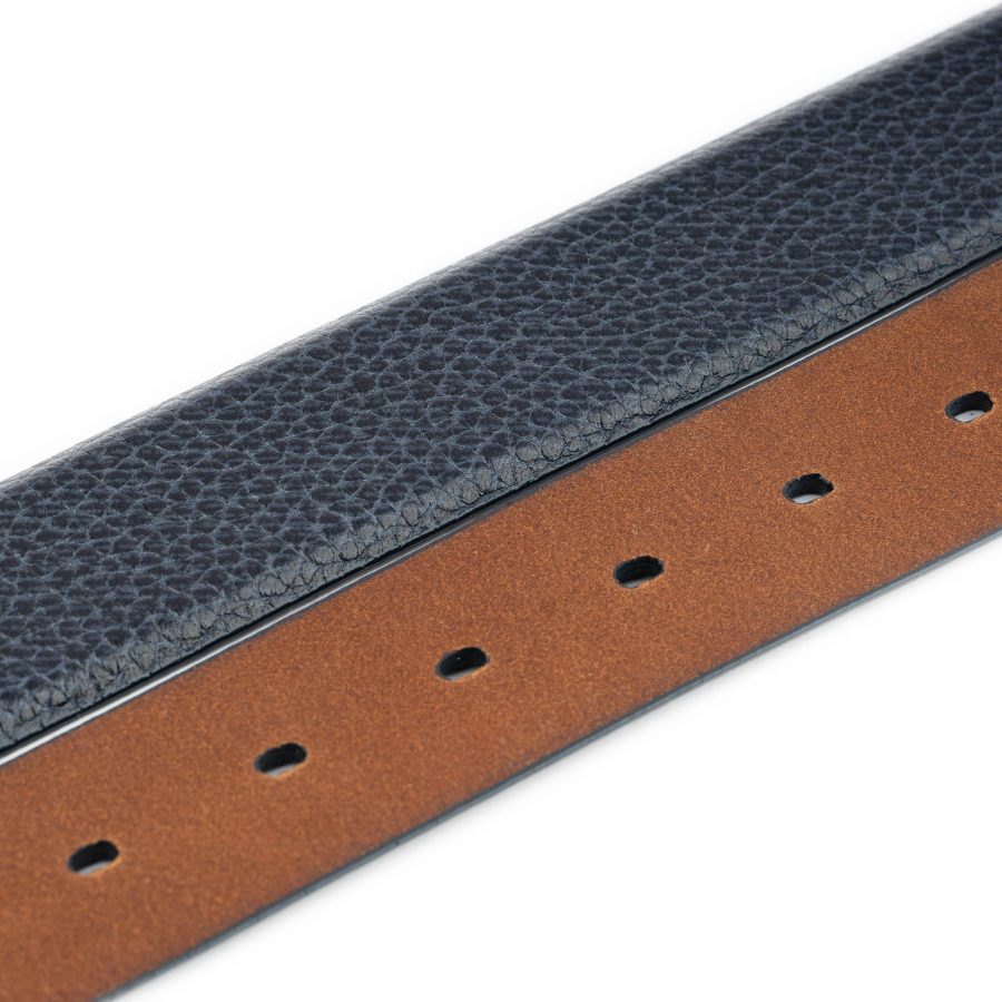 Mens Fashion Belt Blue Textured Leather 1 3 8 Inch New 6