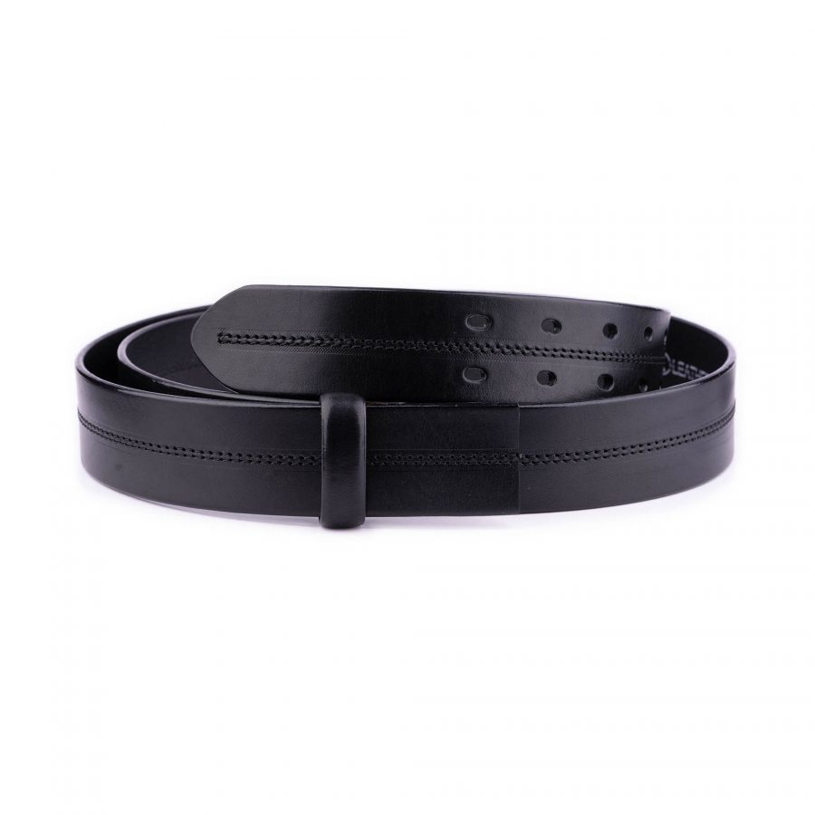 black double hole leather belt strap replacement 4 0 cm 1 28 40 BLADBL4051STRAML USD29