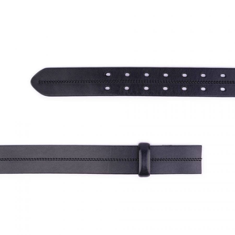 black double hole leather belt strap replacement 4 0 cm 2