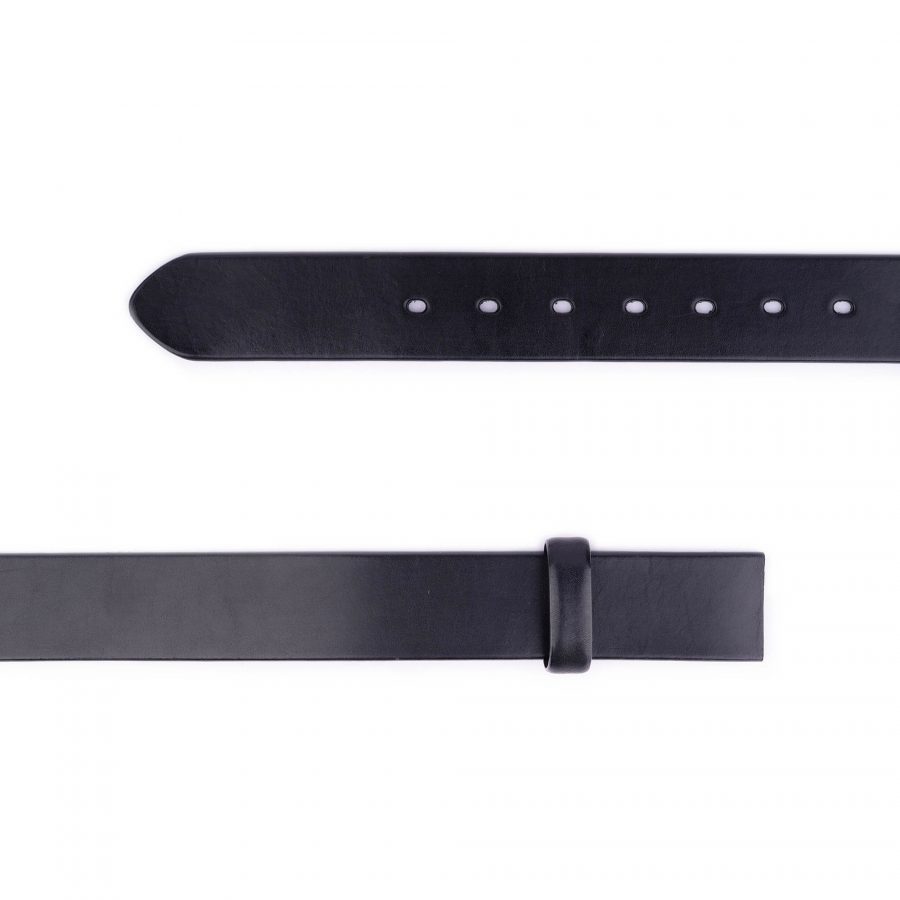 black full grain leather belt strap for clamp buckles 2