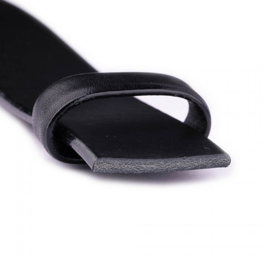 black full grain leather belt strap for clamp buckles 3