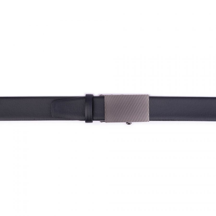 black leather automatic belt with silent slide buckle 3