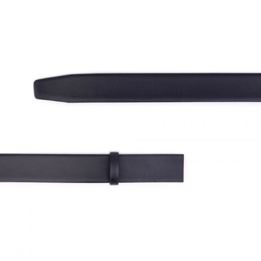 black leather strap for silent ratchet belt buckle 2