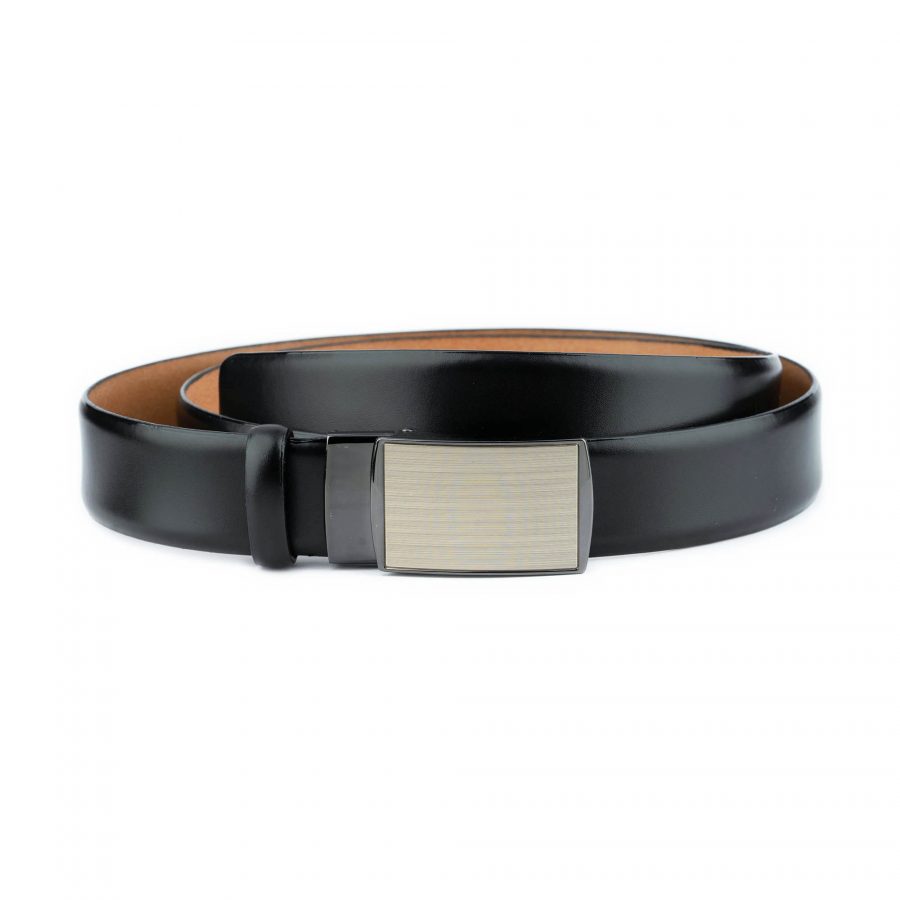 black mens belt without holes automatic buckle 1 28 40 AUTBLA35NOHAML USD45