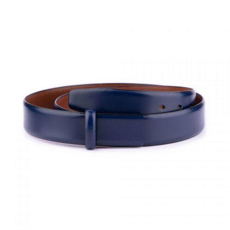 blue leather belt strap for clasp buckles 3 5 cm 1 28 40 28 40 BLUCUT3503SILAML USD29