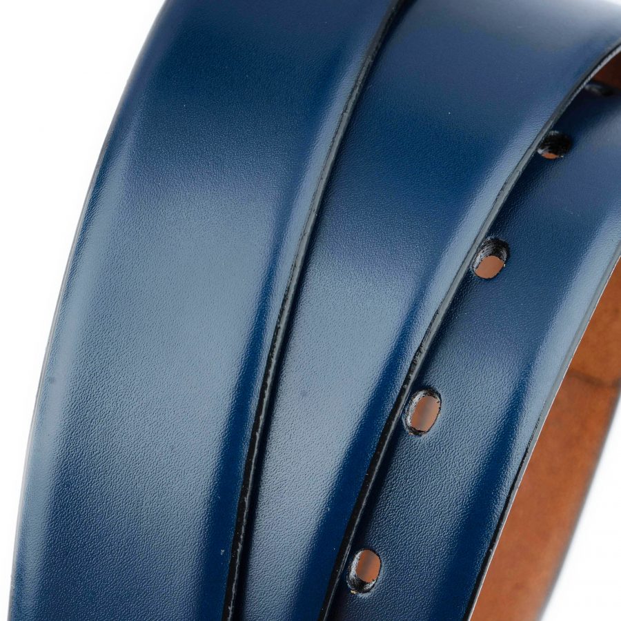 blue leather belt strap for clasp buckles 3 5 cm 4