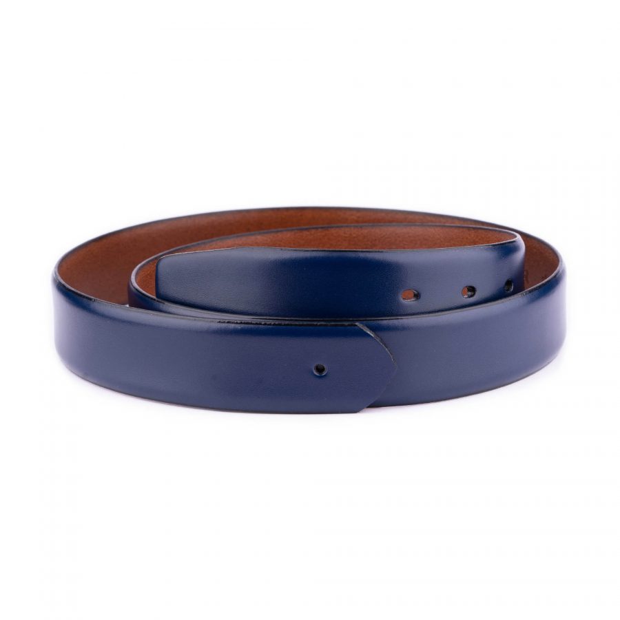 blue smooth leather belt strap for designer buckles 1 28 40 28 40 BLUHOL3503SILAML USD29