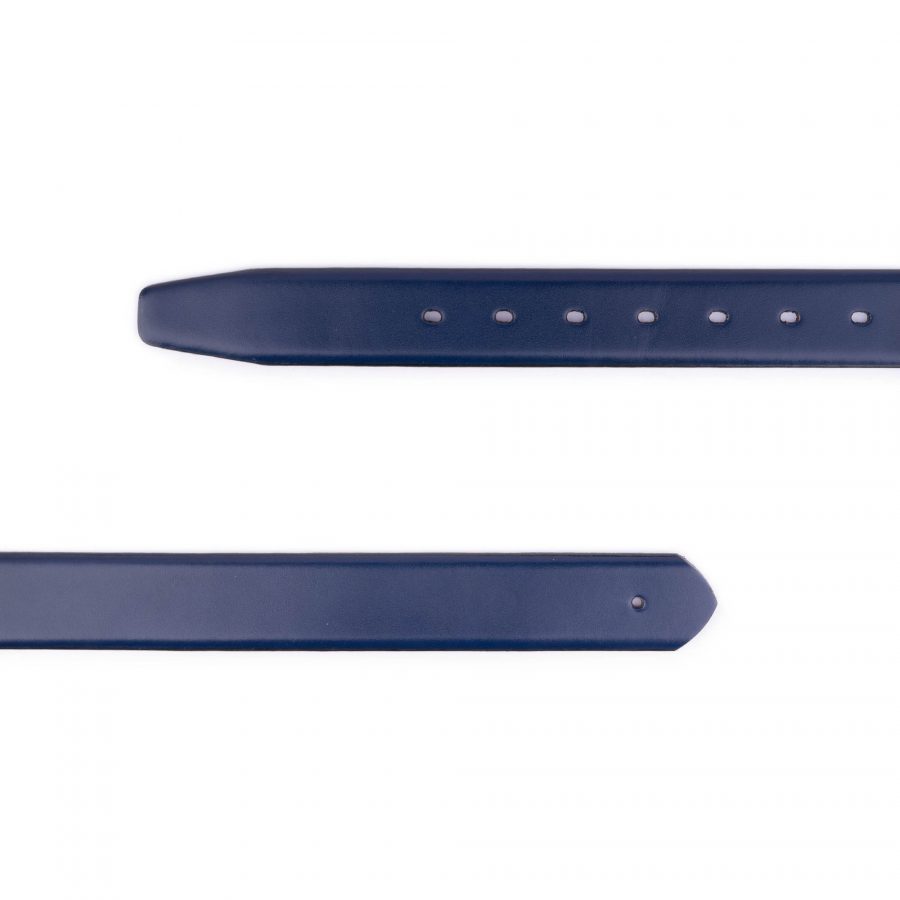 blue smooth leather belt strap for designer buckles 2