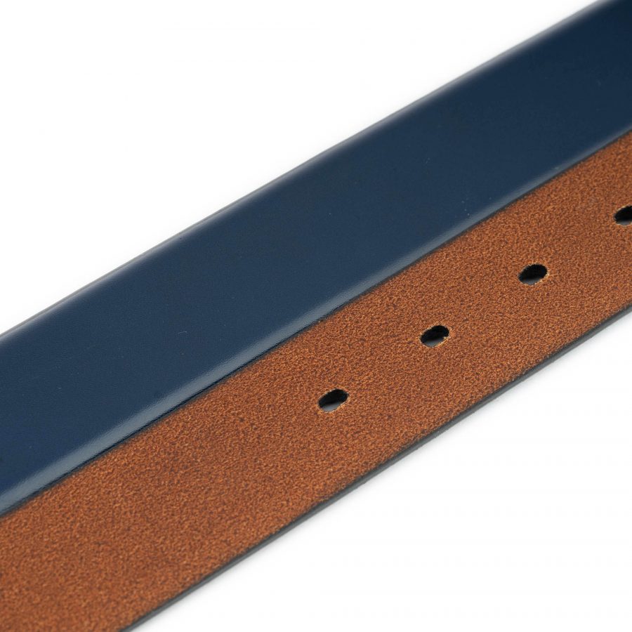 blue smooth leather belt strap for designer buckles 5