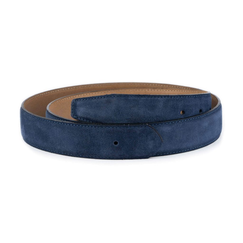 Light Blue Suede Leather Belt