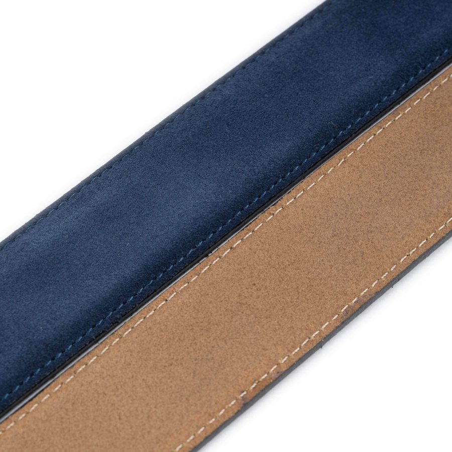 blue suede leather strap for belt buckle with hole 3 5 cm 4