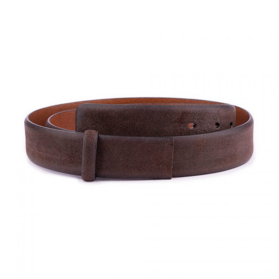 brown crazy horse leather belt strap for buckles 3 5 cm 1 28 40 CRACUT3521NUBAML USD29