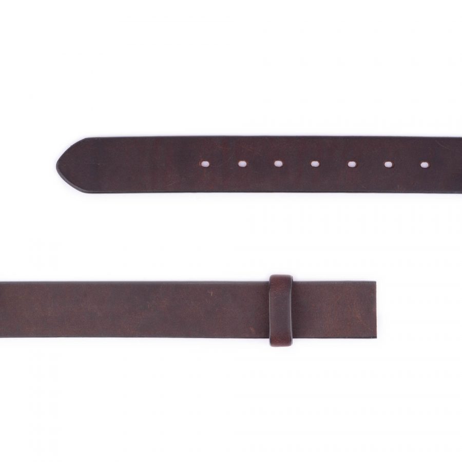 brown full grain leather belt strap for clasp buckles 2