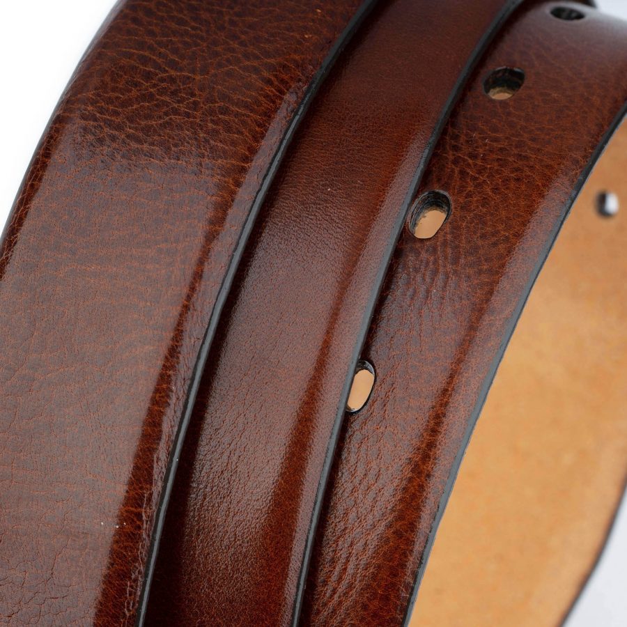 cognac leather belt strap for designer buckles 3 5 cm 5