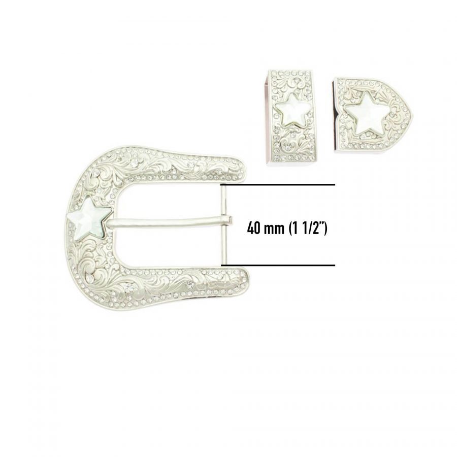 crystal belt buckle with stars 3 piece set 2