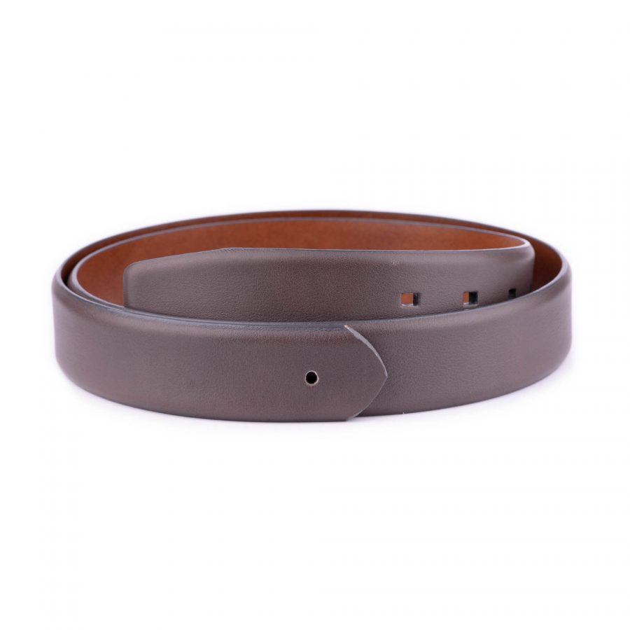 gray leather belt strap without buckle with premade hole 1 28 40 GRAHOL3553SOFAML USD29