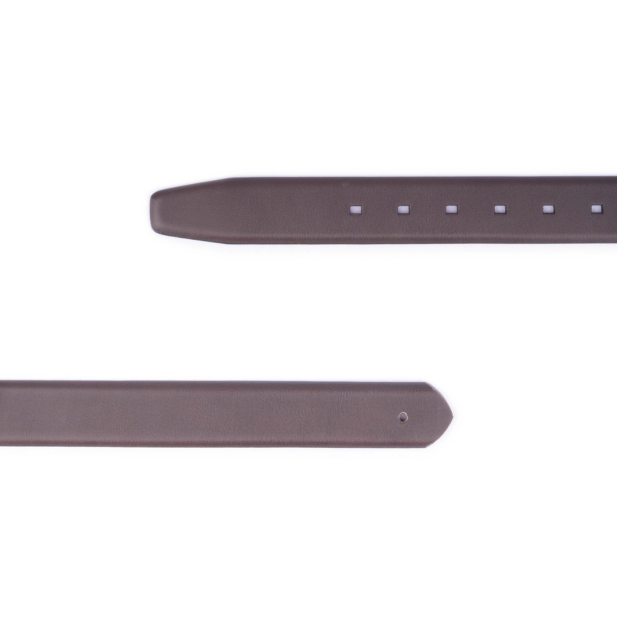 Buy Gray Leather Belt Strap Without Buckle With Premade Hole