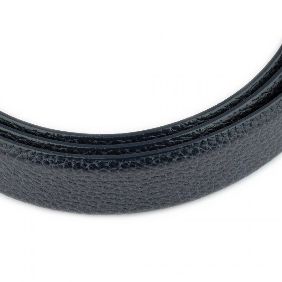 luxury mens belt strap blue pebbled leather 4