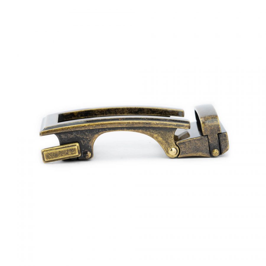 mens antique gold metal ratchet belt buckle 2