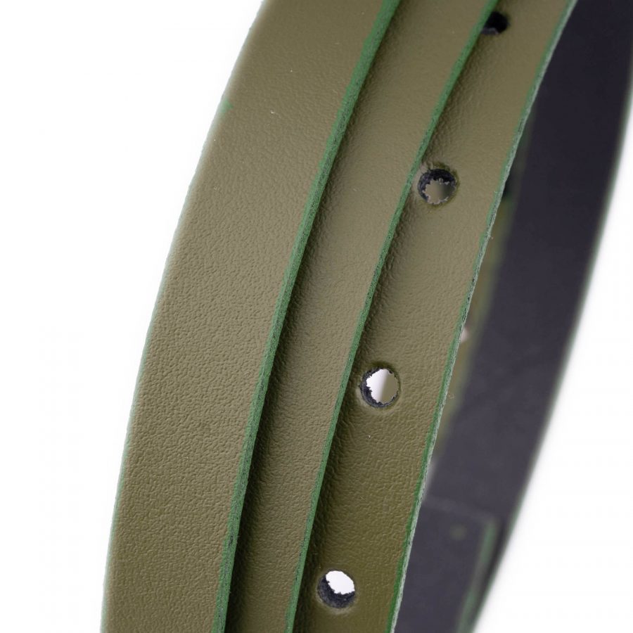 olive green ladies belt for dress skinny 1 5 cm 6