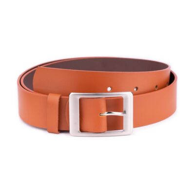orange womens wide leather belt for jeans 4 0 cm 1 ORASIL40SMOGAL 28 40 29USD