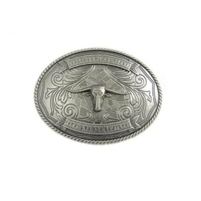 oval metal mens belt buckle buffalo head 1 OVABUF40SILPET USD19