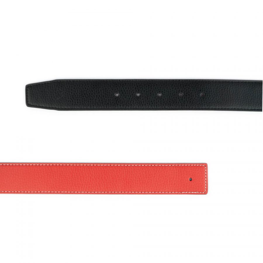 red black vegan leather reversible belt strap 3 8 cm 2